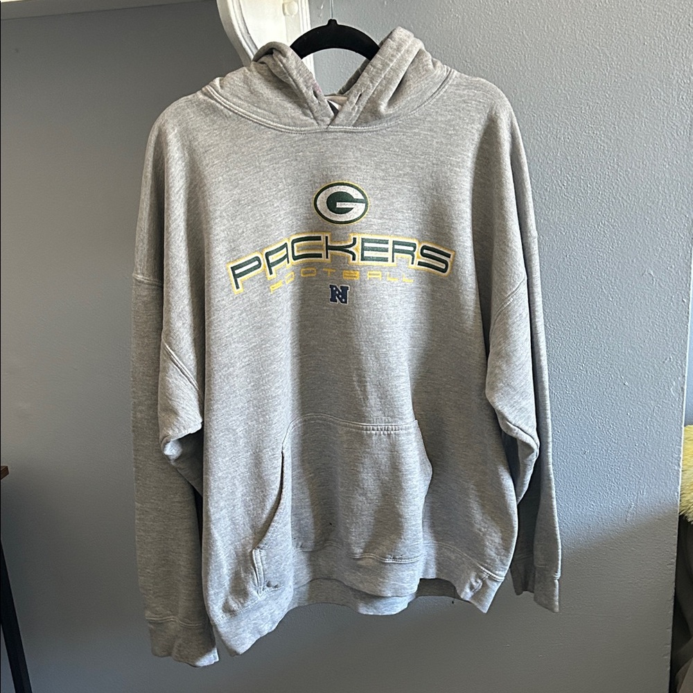 Gray Packers Football Hoodie-STAINED